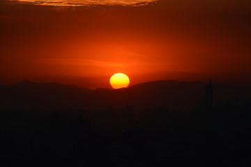 Obraz premium Sunset clouds in Santiago Chile