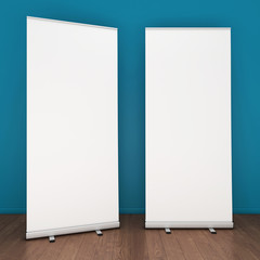 Blank roll-up banners template. 3D rendering - 133176383