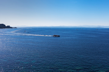 Obraz premium Bonifacio strait between Corsica, France and Sardinia , Italy ;