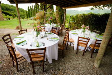 Beautiful wedding reception table decoration