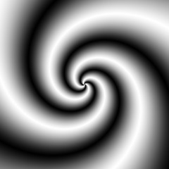Illustration of black and white spirals rotating. Black and white