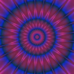 Purple pink shinning neon spike discs on dark background.