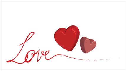 Hearts Love - Valentine`s Day - Illustration - Vector