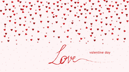 Hearts Love - Valentine`s Day Background - Illustration - Vector