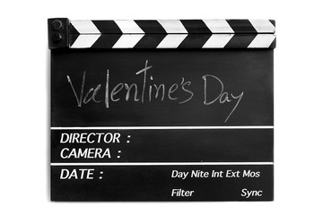 Naklejka premium Love story film slate