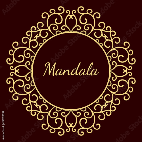 "Gold frame vector isolated on white background." Stock image and