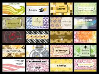 abstract of 20 orizontal business cards on different topics. vector. Part 1