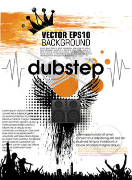 Template grunge party. Vector. music dubstep