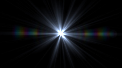 Lens Flare light  over Black Background. Easy to add  overlay or screen filter over Photos 