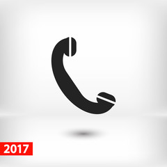 Phone, flat icon, vector illustration. Flat design style