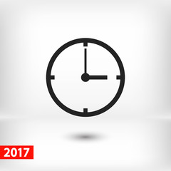 Time icon, vector illustration. Flat design style