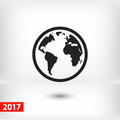 globe  icon, vector illustration. Flat design style 