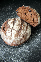 sourdough rye and white flour bread