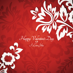 Floral vintage Valentine card