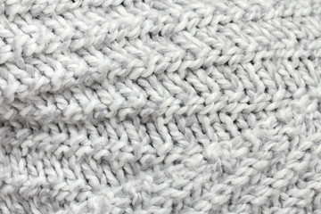 Close-up of a piece of gray knitted