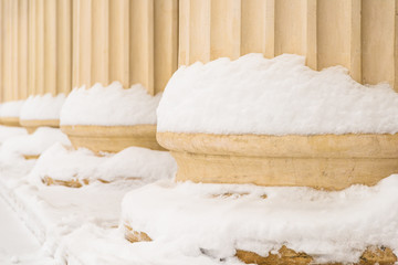 Composite Greek Style Columns In Winter