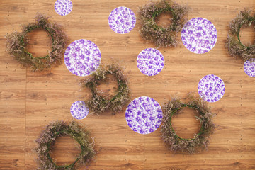Wedding reception in a white tent.