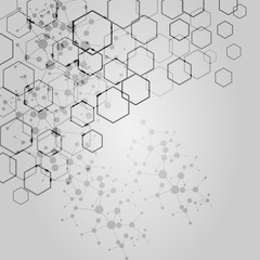 Vector abstract hexagon background. Modern technology illustrati