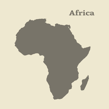 Outline map of Africa. Isolated vector illustration.