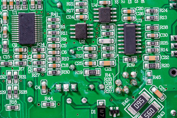 close-up of electronic circuit board