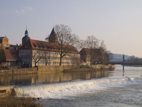 Blick über die Weser in Hameln