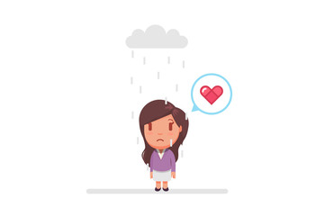 Sad girl under a cloud