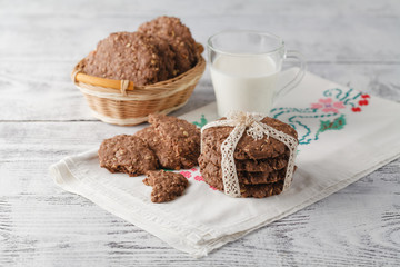 Oat cookies on table