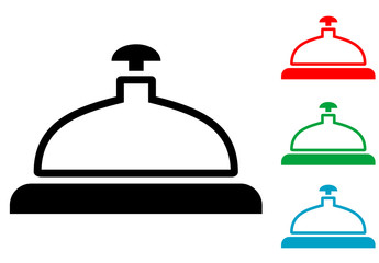 Icono plano timbre hotel en varios colores