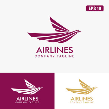 Purple Airlines Logo / Icon Vector Design (Business Logo Idea)