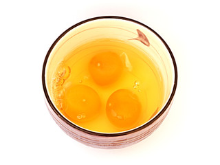 eggs in a bowl on a white background