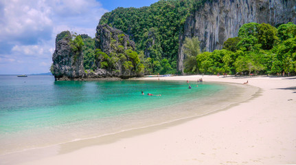 Fototapeta na wymiar Hong Beach in Hong Island, Koh Hong, Krabi Province, Andaman sea, Thailand, Asia