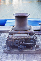 Fototapeta premium Old ancient harbor equipment