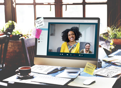 Video Call Facetime Chatting Communication Concept Stock Photo | Adobe Stock