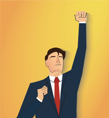 businessman celebrating a successful achievement. Business concept illustration.  
