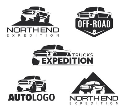 Modern Suv Pickup Emblems, Icons And Logos.