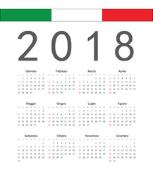 Square italian 2018 year vector calendar