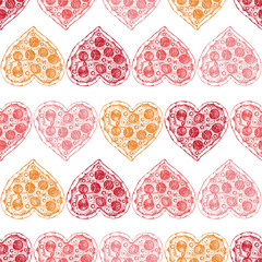 Valentine's Day background with Hand drawn pizza sketch. Seamless pattern with vintage food illustration.