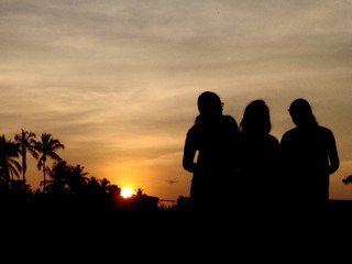 Fototapeta na wymiar sunset buddies