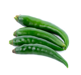 green chili pepper isolated on a white background