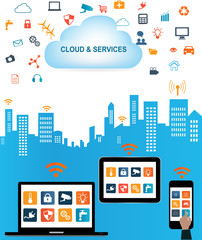 Internet of things concept and Cloud computing technology