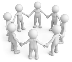 weisse 3d M&auml;nnchen im Kreis