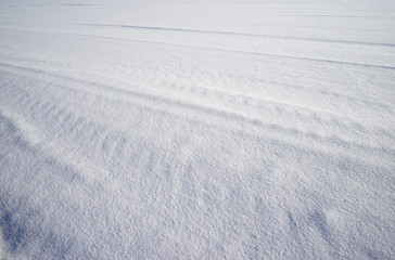 Snowy white ground in winter