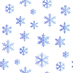 Snowflakes seamless pattern,
