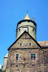 Fototapeta na wymiar A fragment with tower at the castle Altena (North Rhine-Westphalia, Germany)