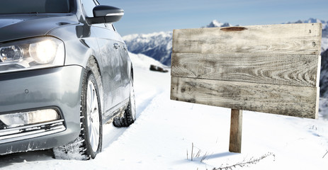 Fototapeta premium winter car 