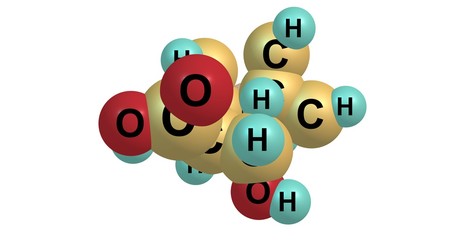 Ecgonine molecular structure isolated on white