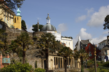 Portmeirion Villlage  in North Wales an Italian inspired set of