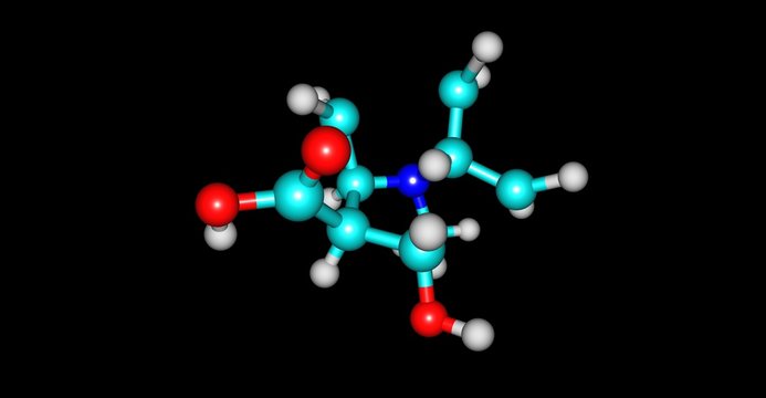 Ecgonine Molecular Structure Isolated On Black