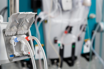 Hemodialysis bloodline tubes in dialysis machine - 133197156