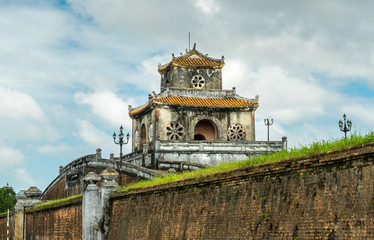 Imperial City Outer Gate. Entrance gate through the outer wall of Hue Imperial City, Vietnam.